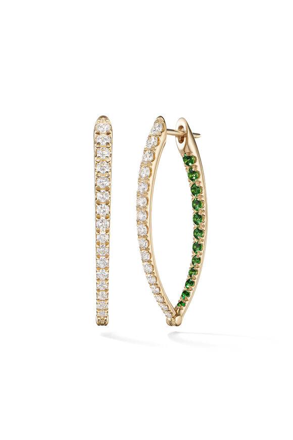Melissa Kaye 18k Yellow Gold Cristina Medium Tsavorite Earring
