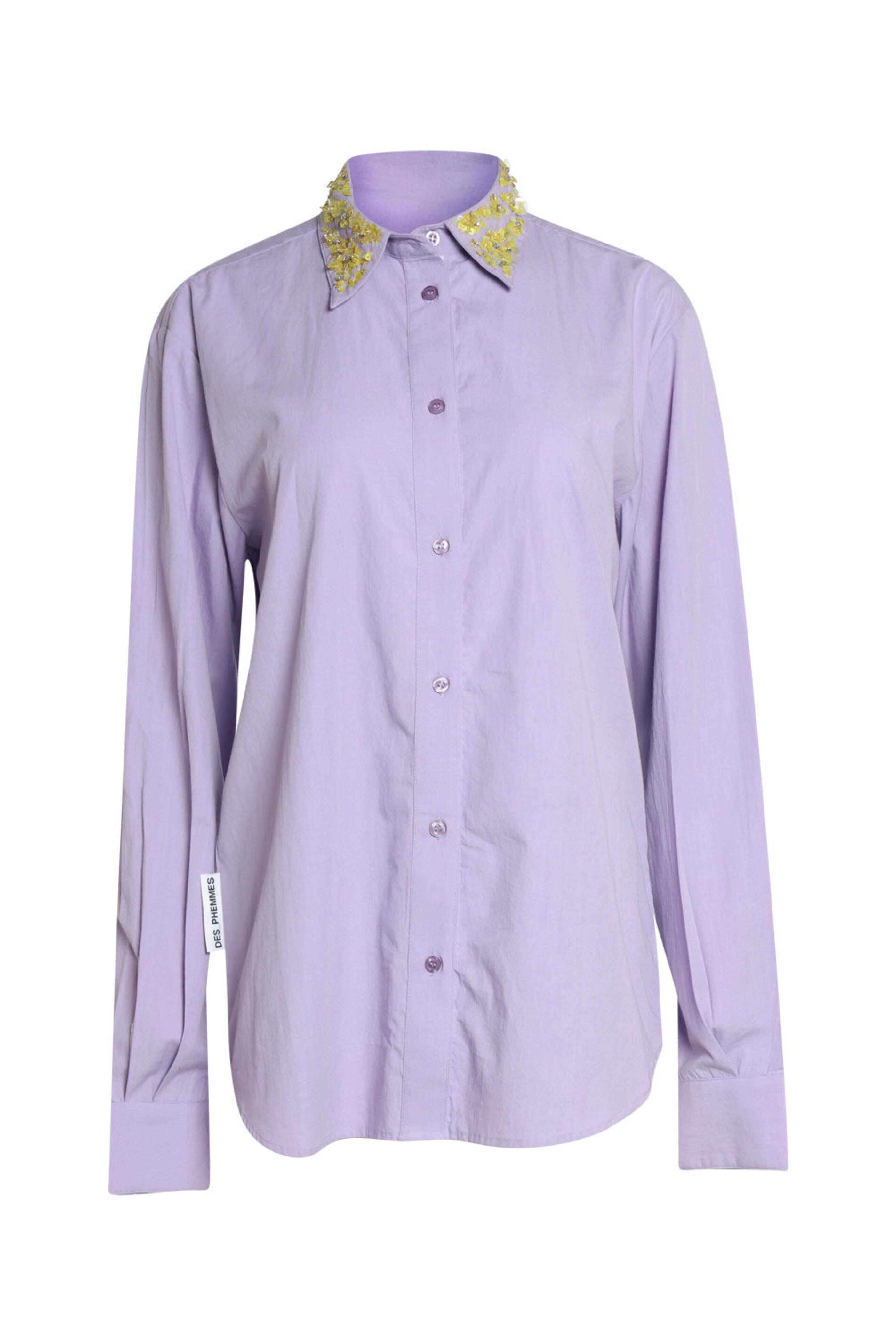 Des Phemmes - Cotton Popeline Shirt With Neck Embroidered