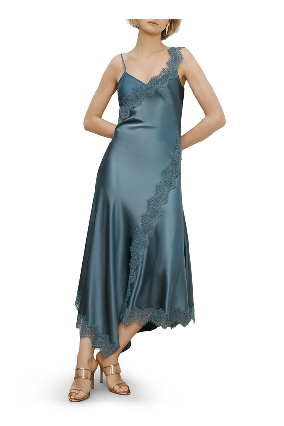 Veronica Beard Vernon Steel Blue Lace Maxi Dress - view 2