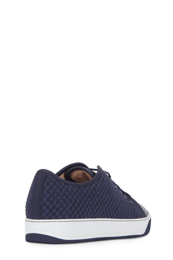 Lanvin - Navy Blue Woven Cap-Toe Sneaker 