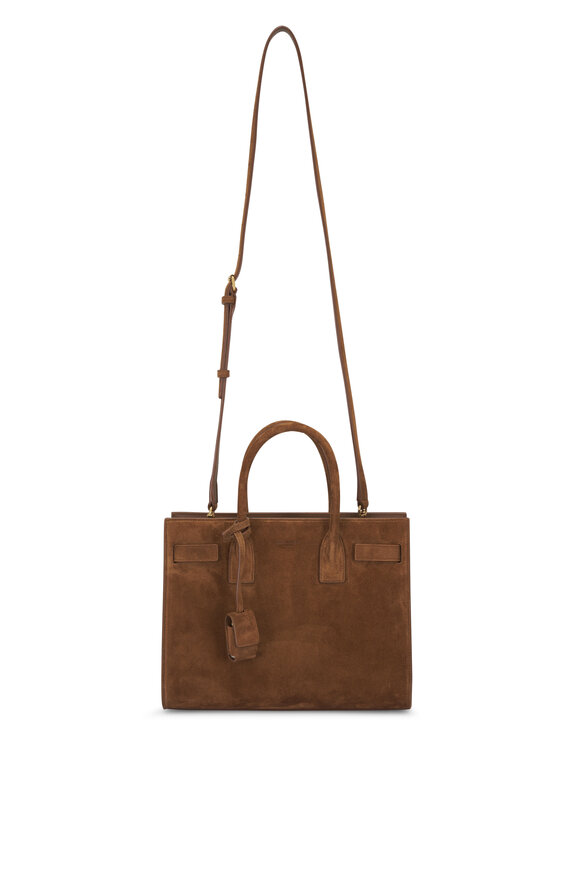 Saint Laurent Sac De Jour Cognac Suede Tote