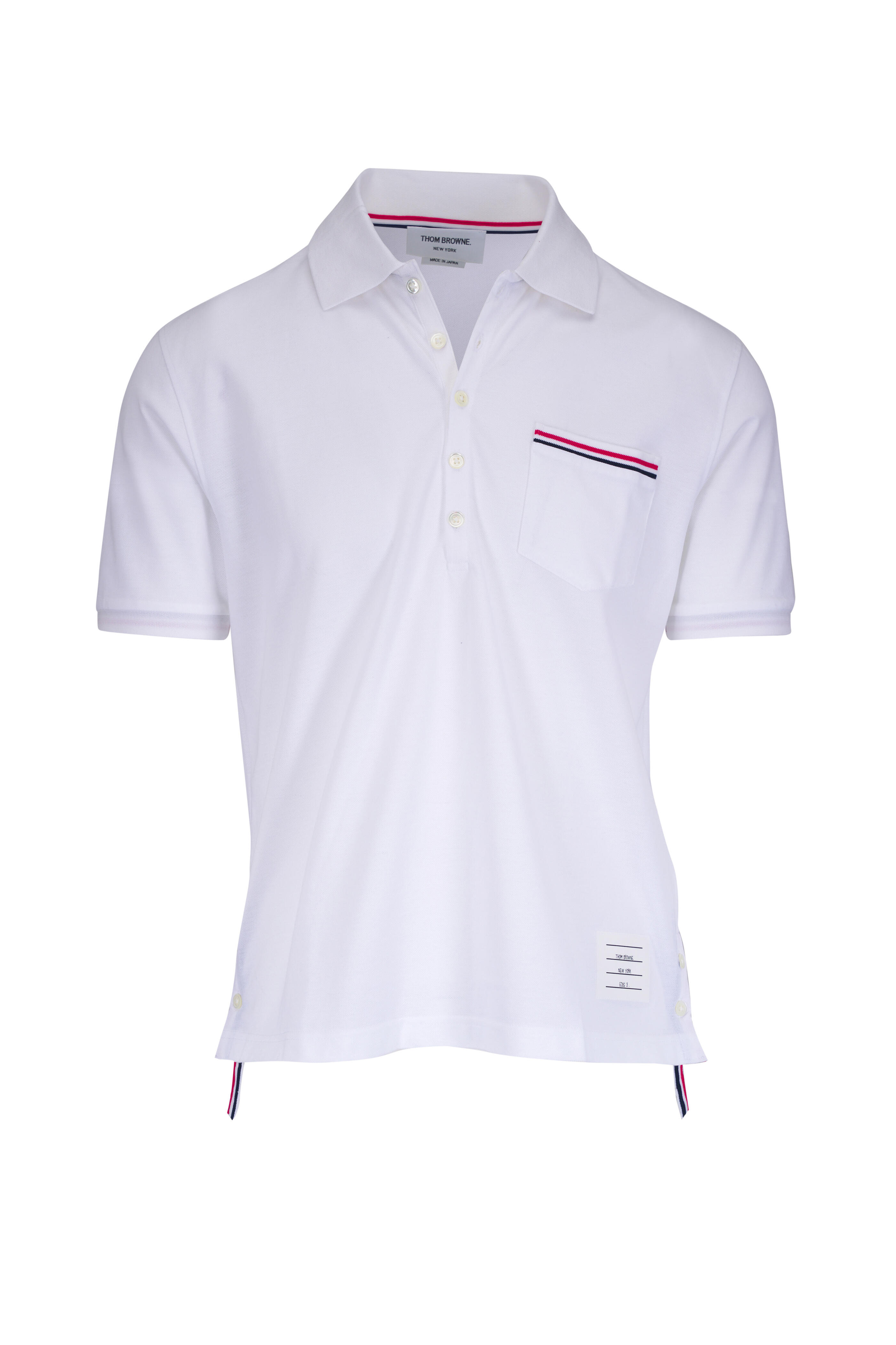 Thom Browne - White Pocket Pique Polo