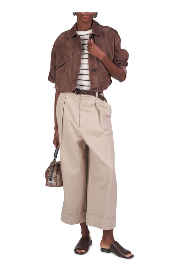 Brunello Cucinelli Beige Ribbed Stripe Knit - view 4