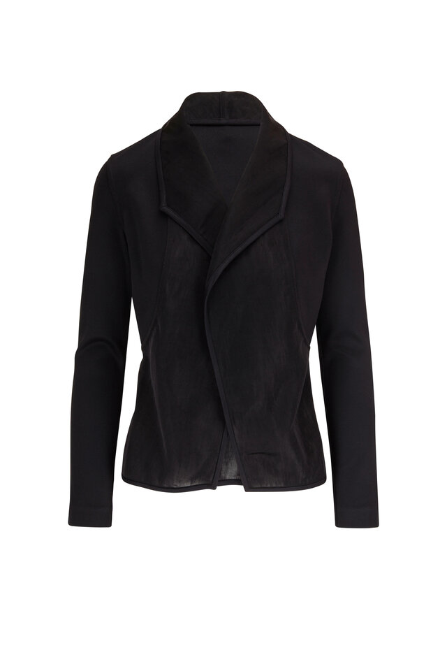 KZ_K Studio - Black Draped Leather Jacket | Mitchell Stores