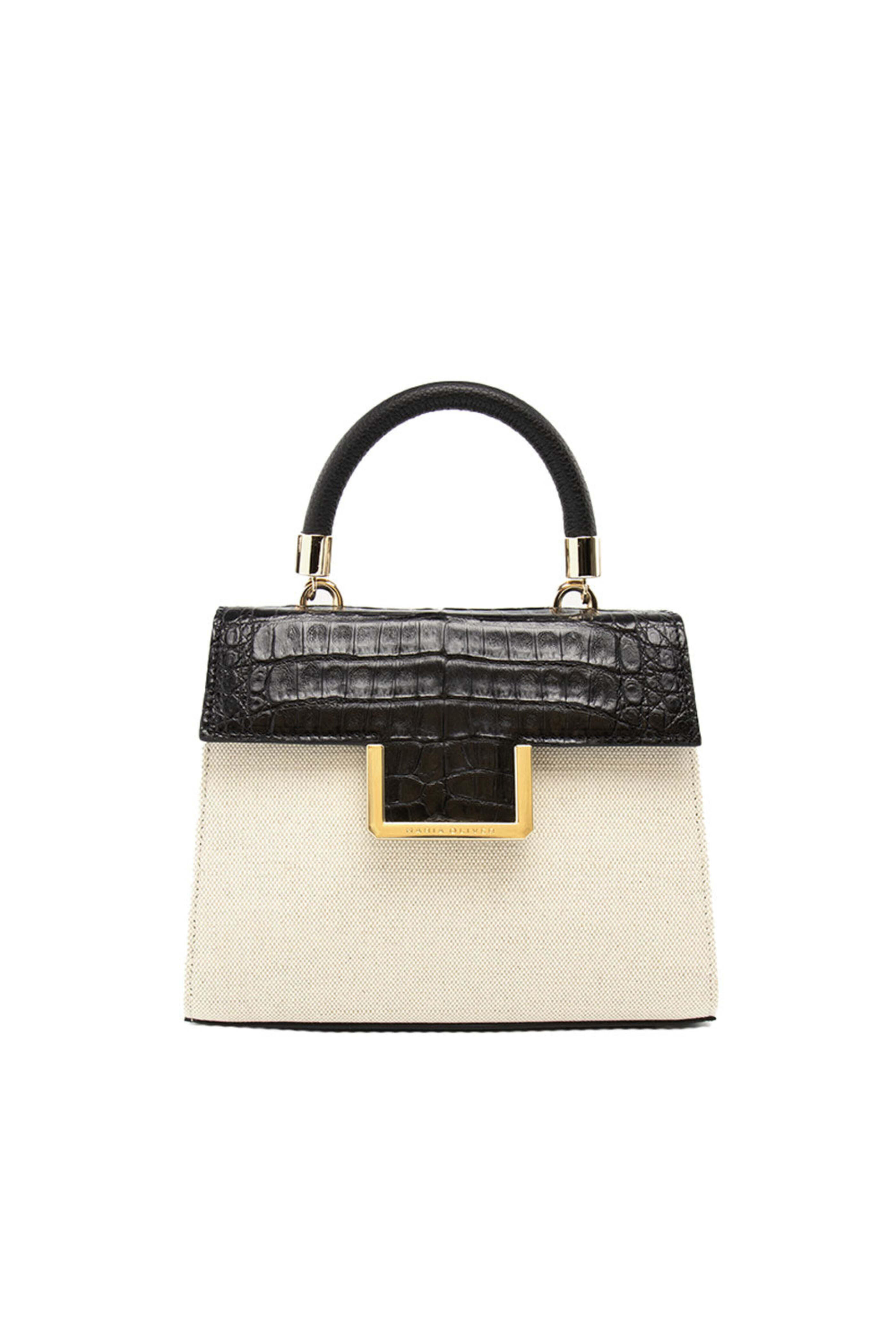 Maria Oliver - Small Linen Michelle Bag in Black