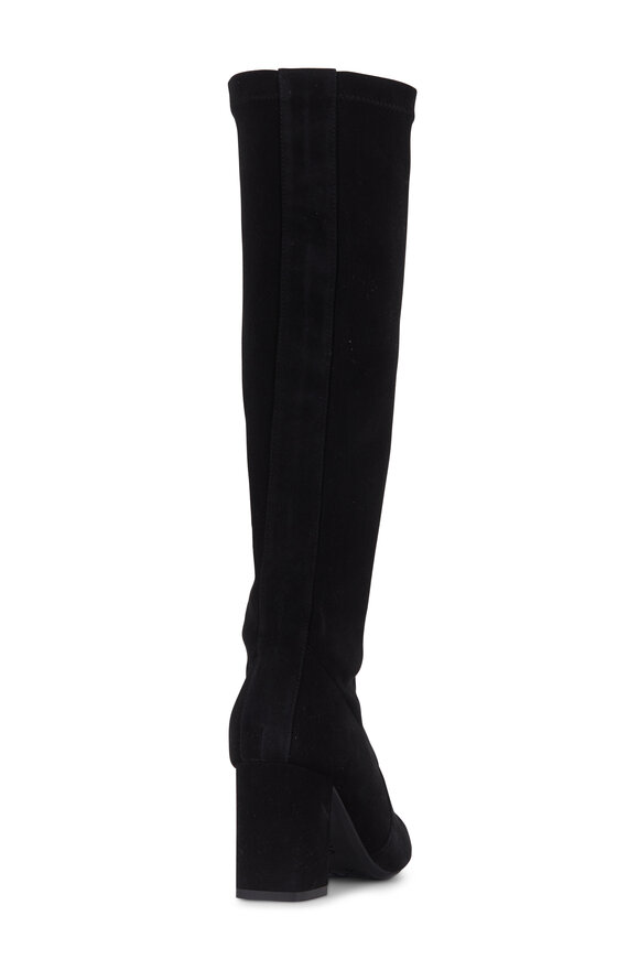 Aquatalia - Phillina Black Stretch Suede Tall Boot, 75mm