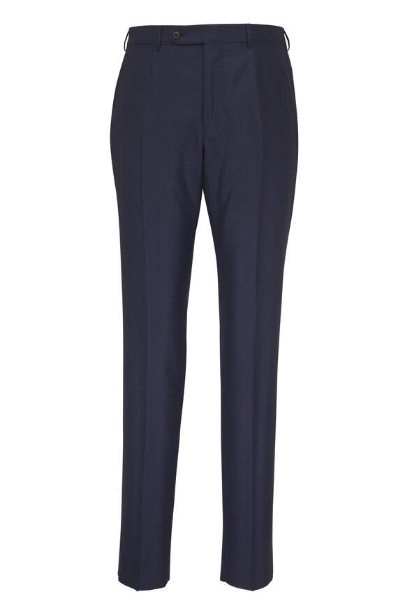 Zegna Navy Blue Tonal Plaid Wool Suit - view 4