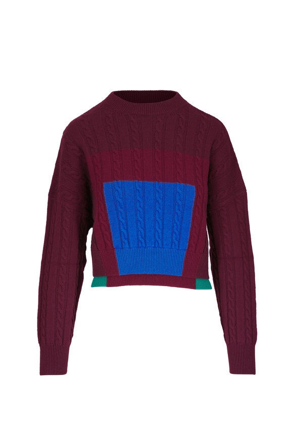 Loewe - Pink Embroidered Anagram Crop Sweatshirt