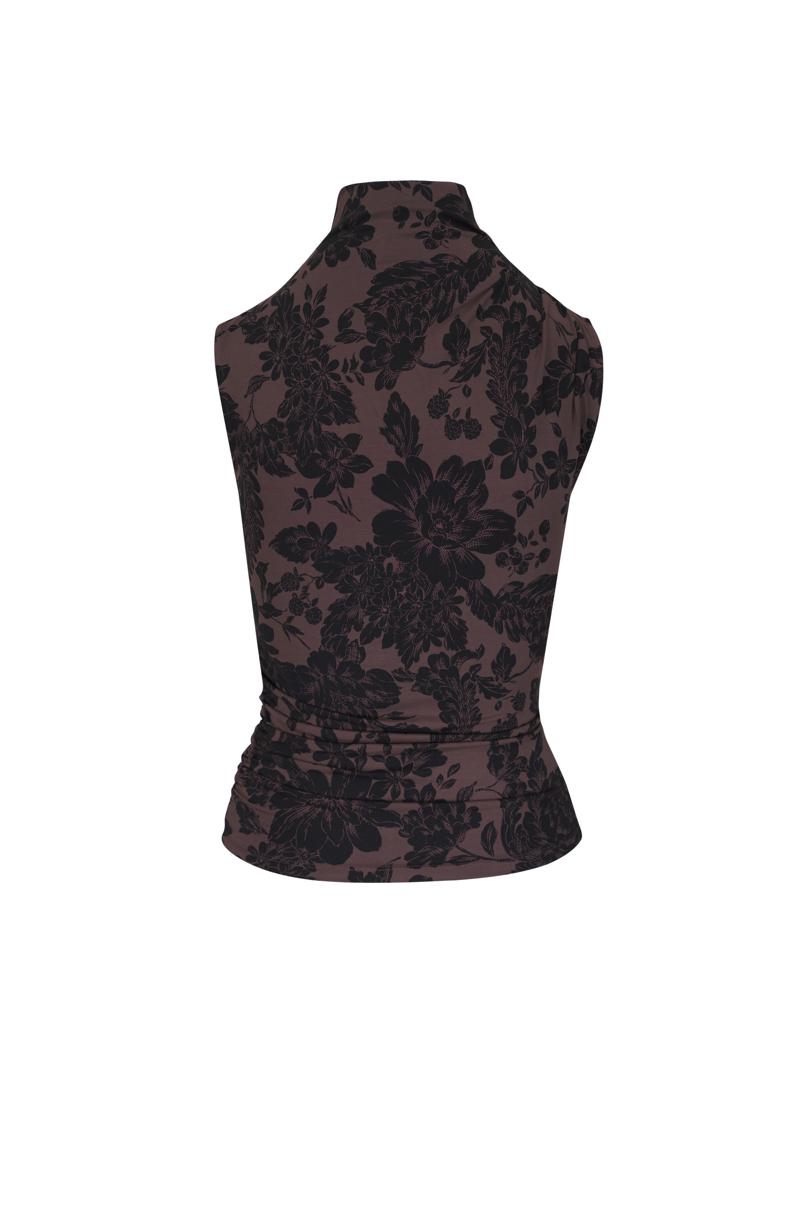 Veronica Beard - Mylie Dark Lichen & Black Floral Mock Neck Tank