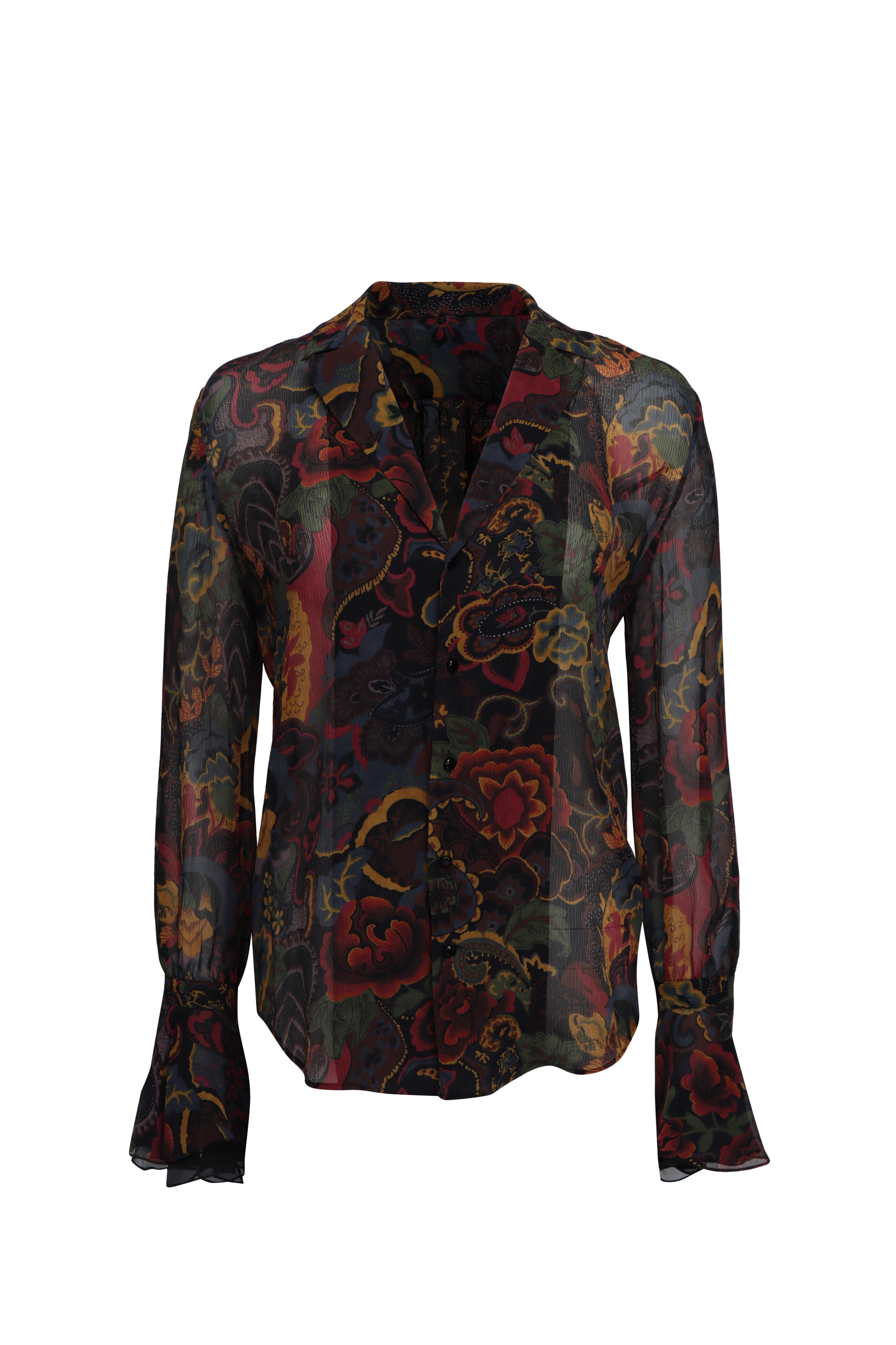 Ralph Lauren - Jolie Brown Paisley Chiffon Blouse