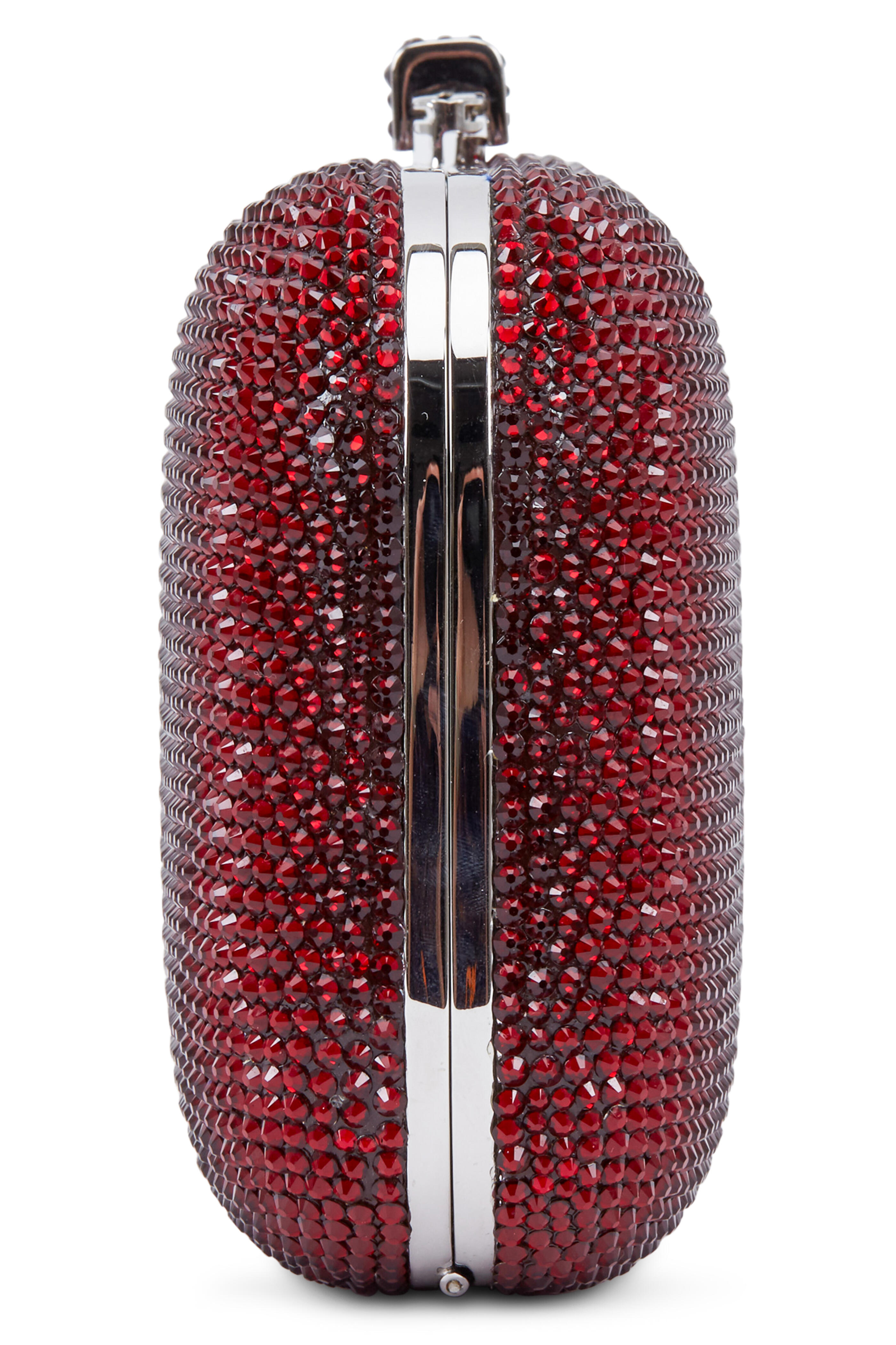 Judith Leiber Couture - Crimson Crystal Slide-Lock Minaudière