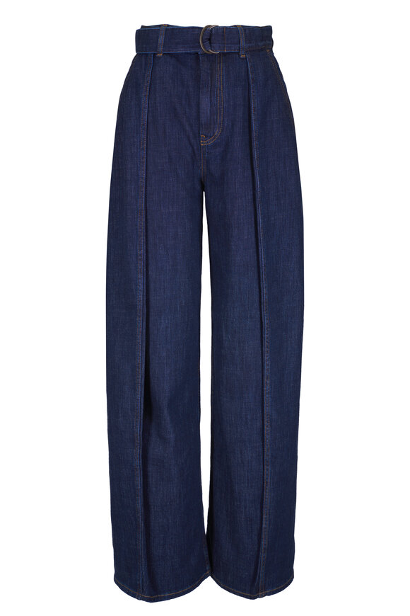 Loewe Indigo Blue Belted Pleat Jean