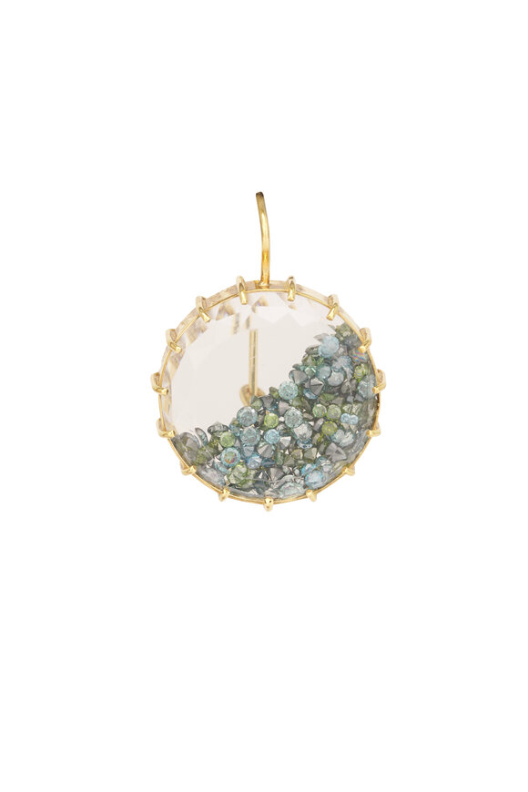 Renee Lewis 18k Yellow Gold Blue Diamond Shake Earring - view 2