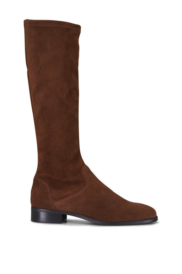 Aquatalia Sabrena Brown Stretch Suede Boot, 25mm - view 3
