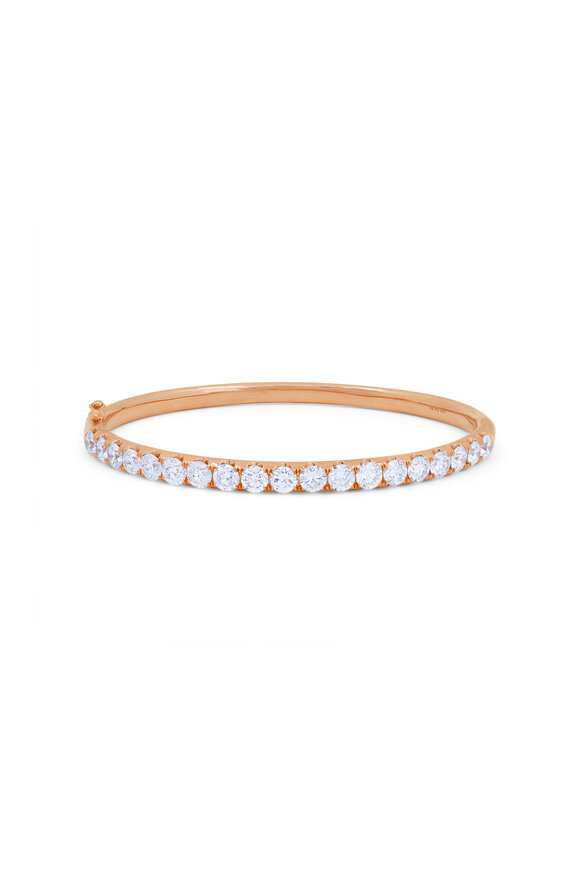 Diana M Jewels 18k Rose Gold Diamond Bangle Bracelet - view 1