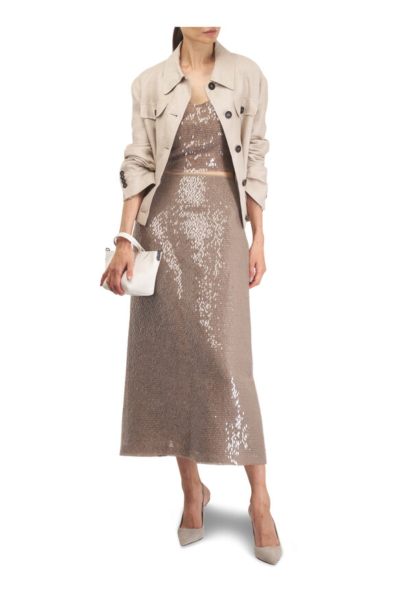 Brunello Cucinelli Crispy Silk Dazzling Cascade Skirt - view 5