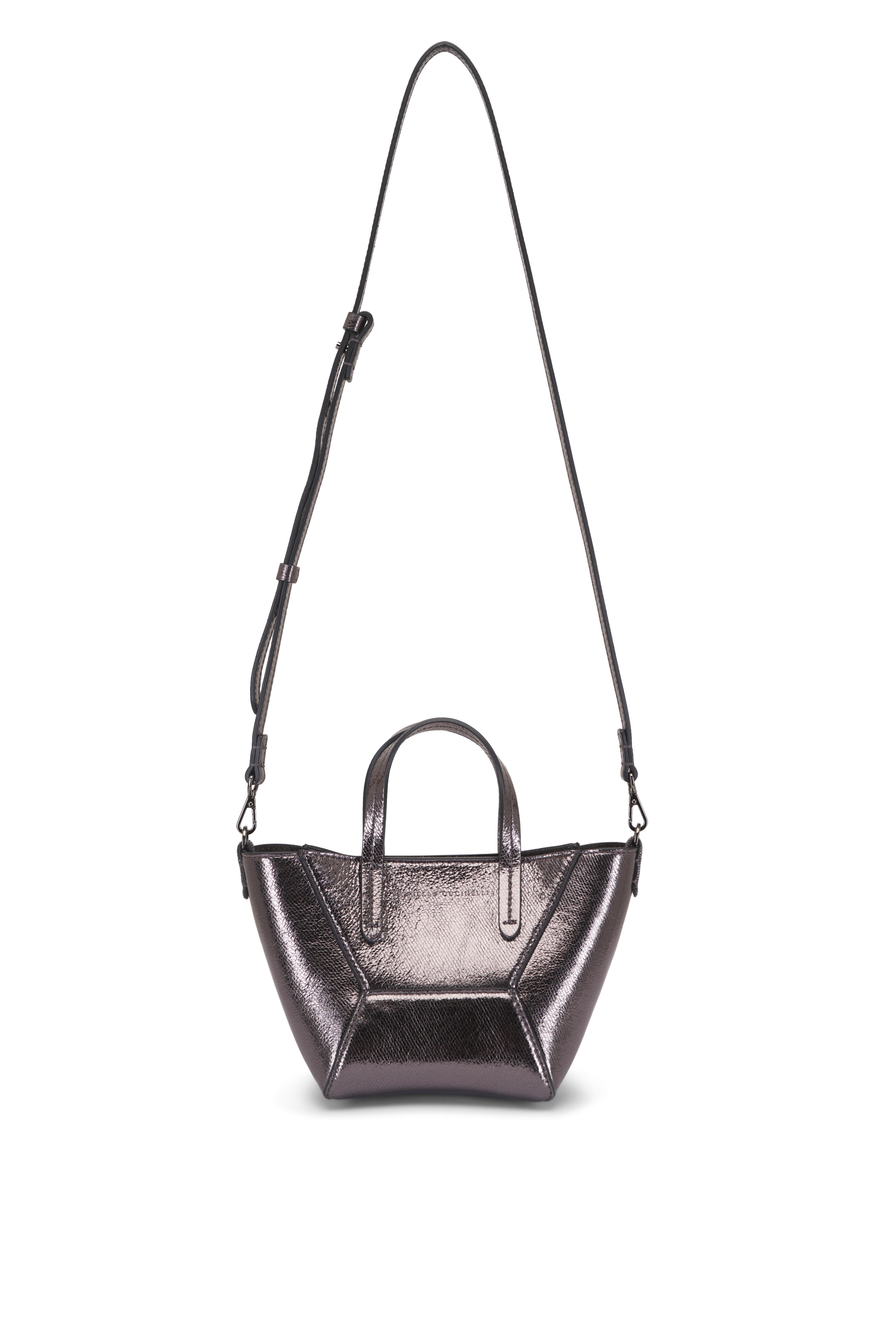 Brunello Cucinelli - Mini Duo Metallic Anthracite Shopper Tote