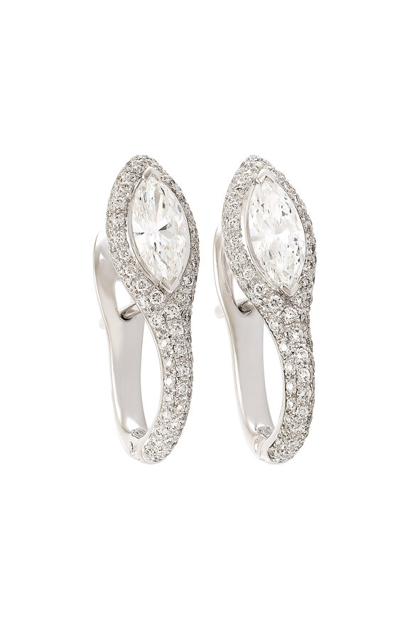 Etho Maria 18k White Gold Diamond Earring