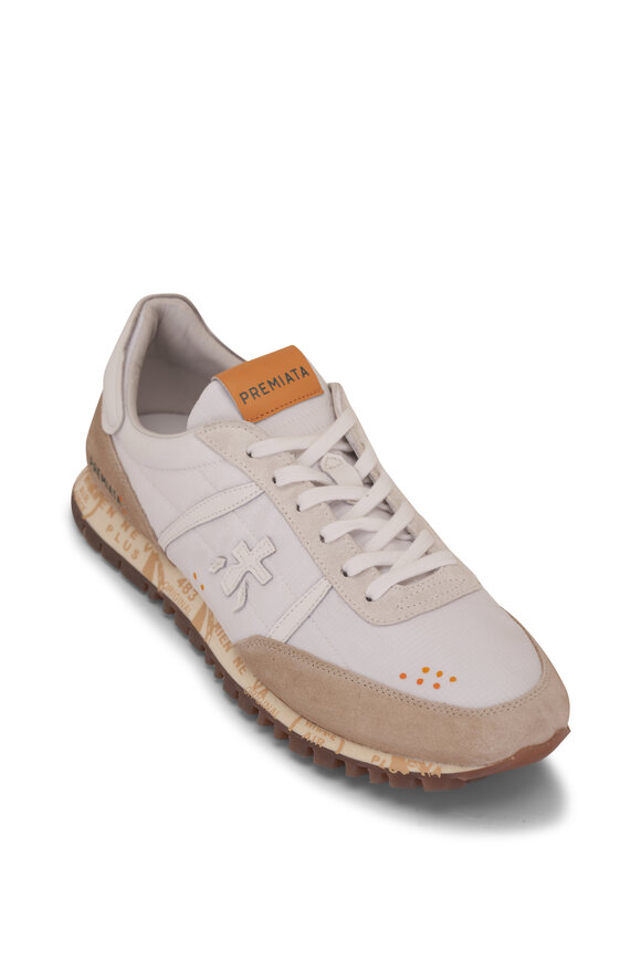 Premiata - Sean White & Beige Suede Sneaker 