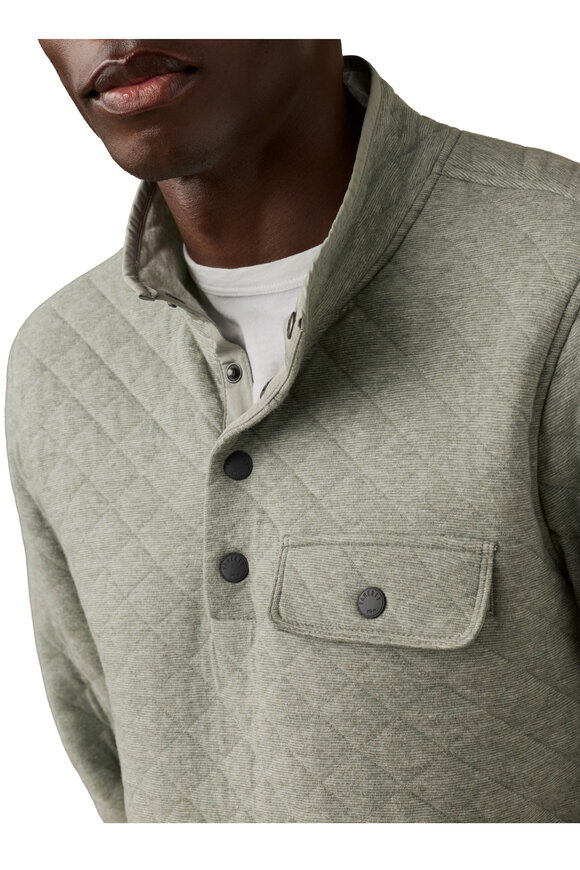 Faherty Brand Olive Green Quilted Fleece Pullover - view 4