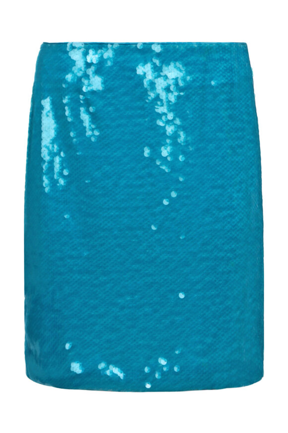 Catherine Regehr Turquoise Marmalade Sequin Mini Skirt