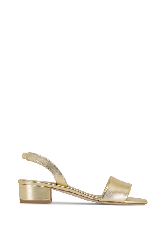 Manolo Blahnik - Patopia Gold Leather Slingback, 30mm