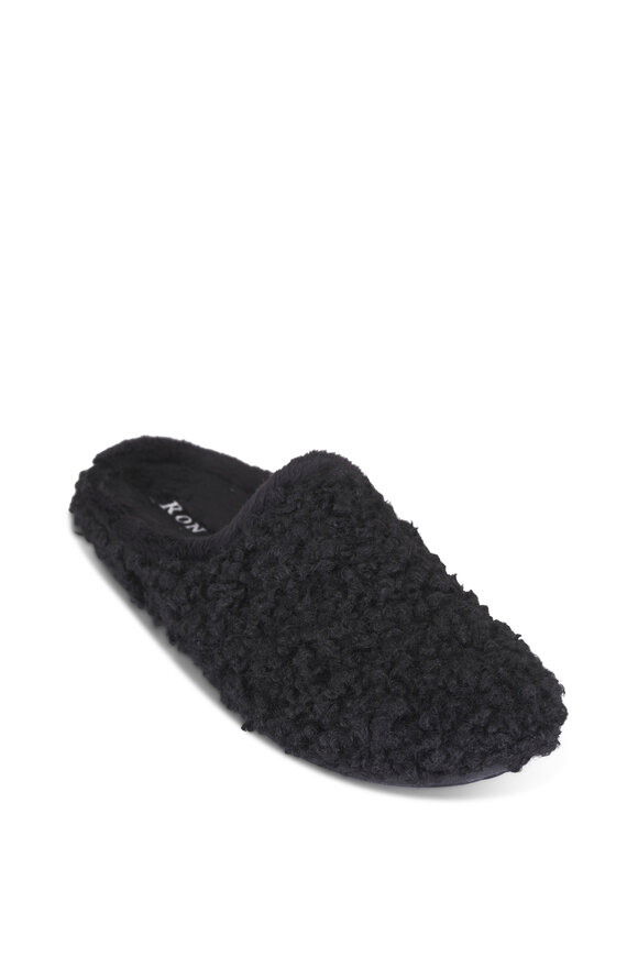 Ron White Teddington Onyx Open Back Boucle Slipper - view 1