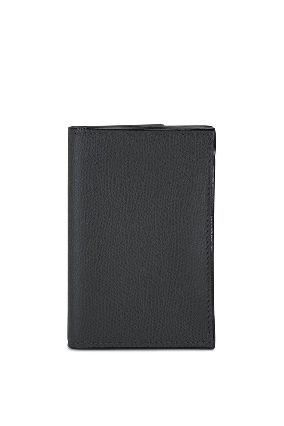 Valextra Gray Fold Over Card Case