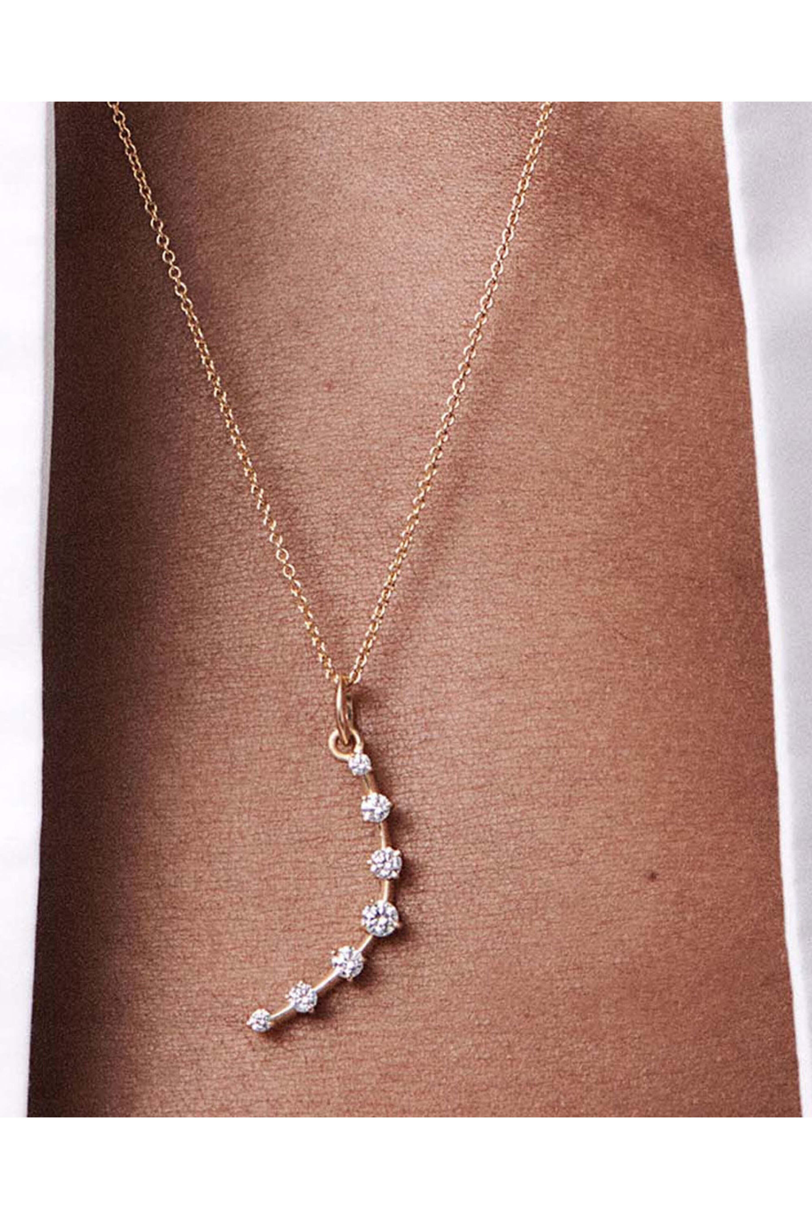 Jade Trau - 18k Yellow Gold Diamond Crescent Charm