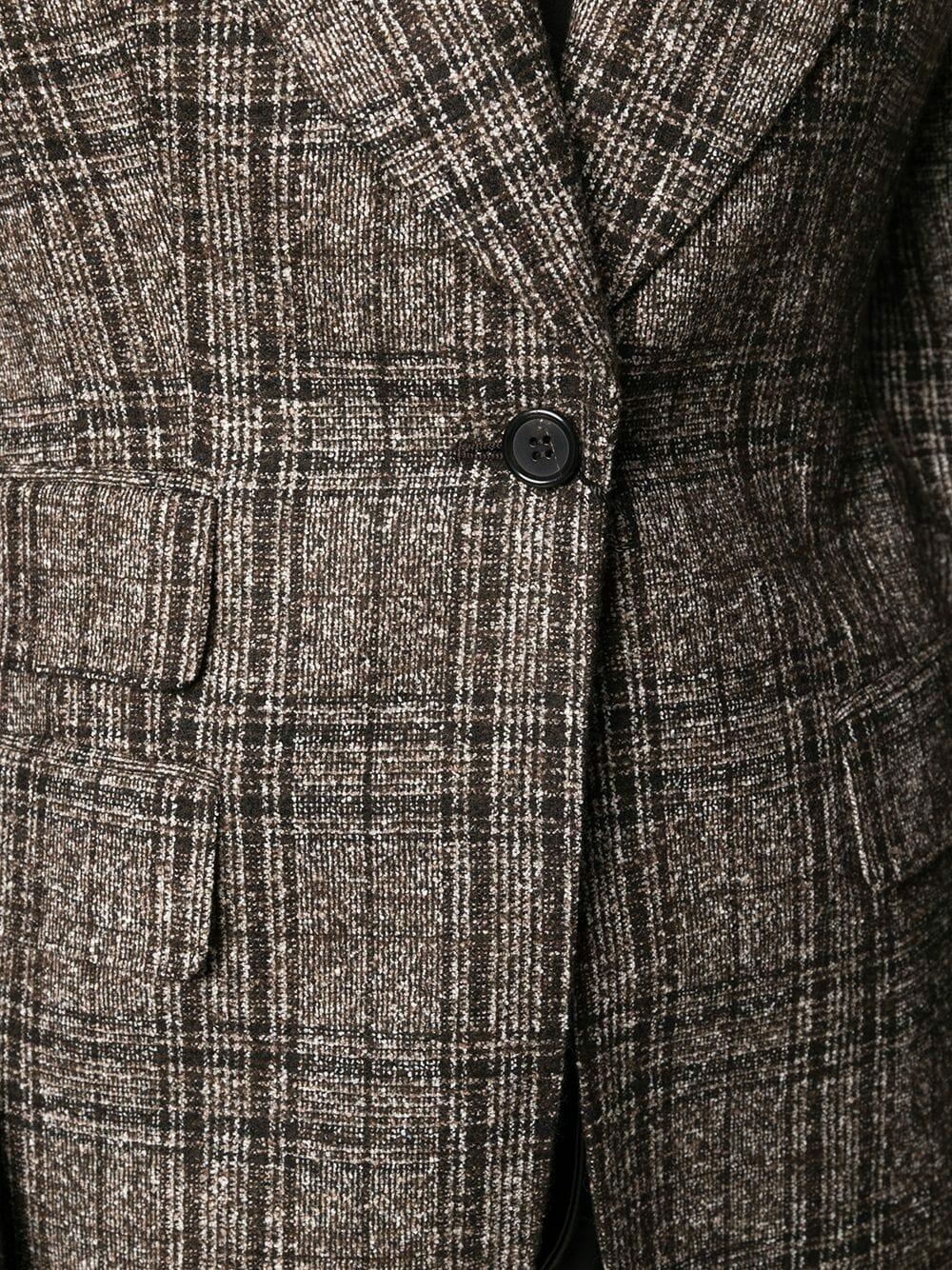 Dolce & Gabbana - Brown Tartan Alpaca Blend Blazer