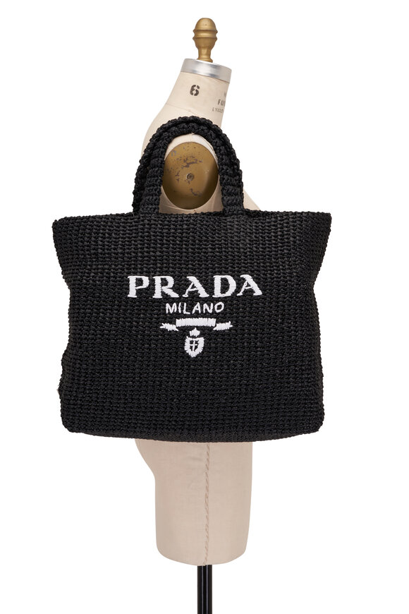 Prada - Black Raffia Tote Bag 