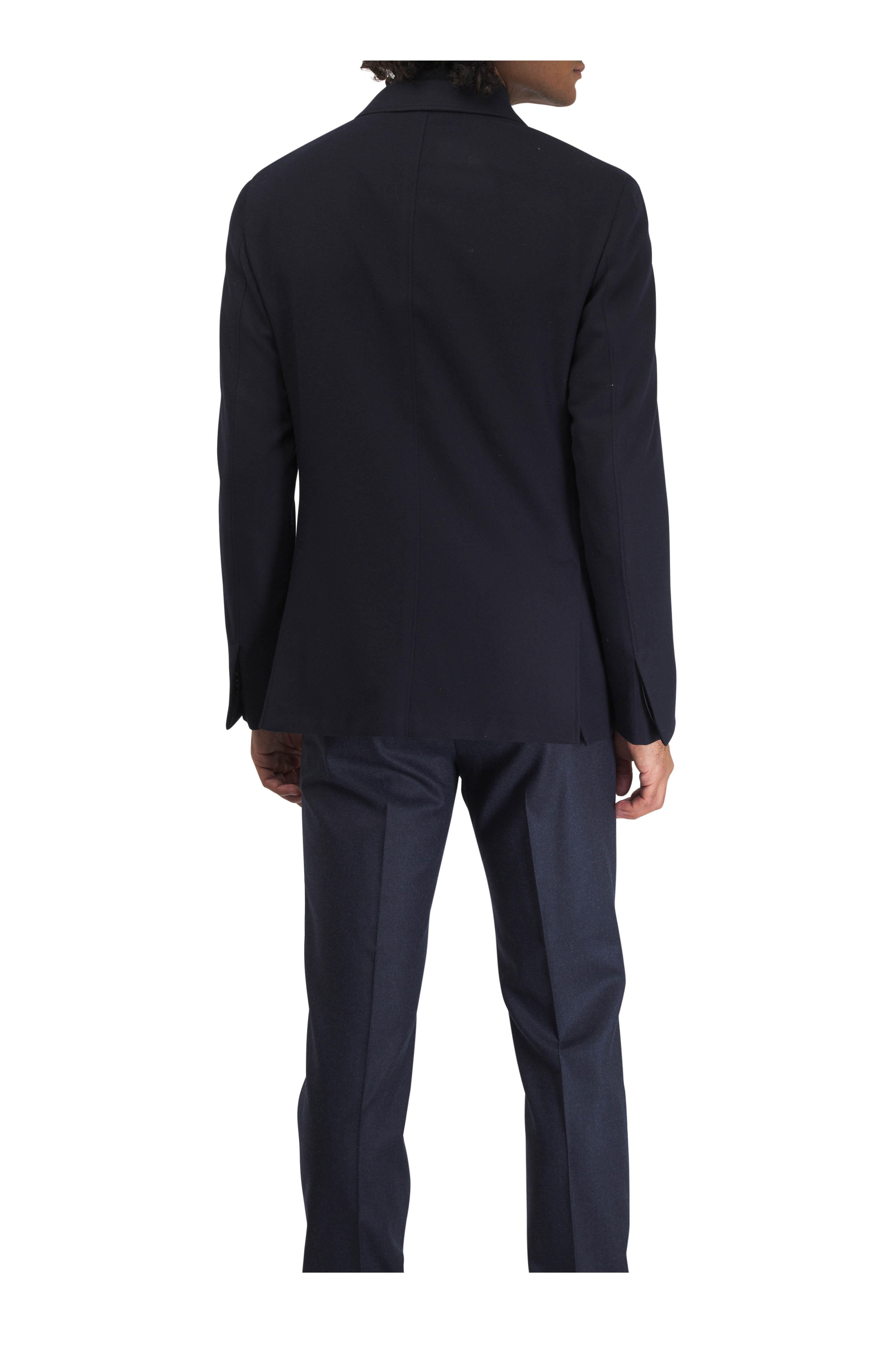 ZEGNA Black Silk Balcollar Coat イタリア製