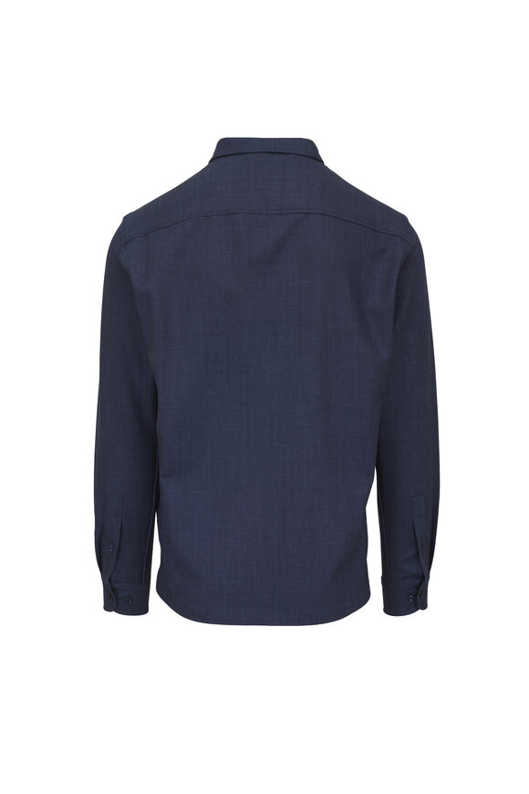 Paul & Shark Jersely® Navy Wool, Silk & Linen Overshirt - view 3