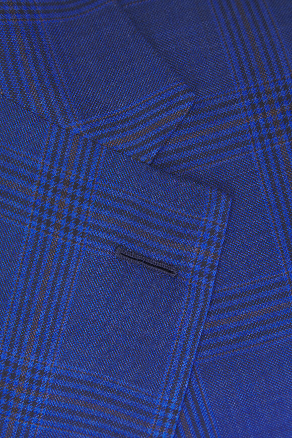 Brioni Royal Blue Prince of Wales Wool Sportcoat - view 3