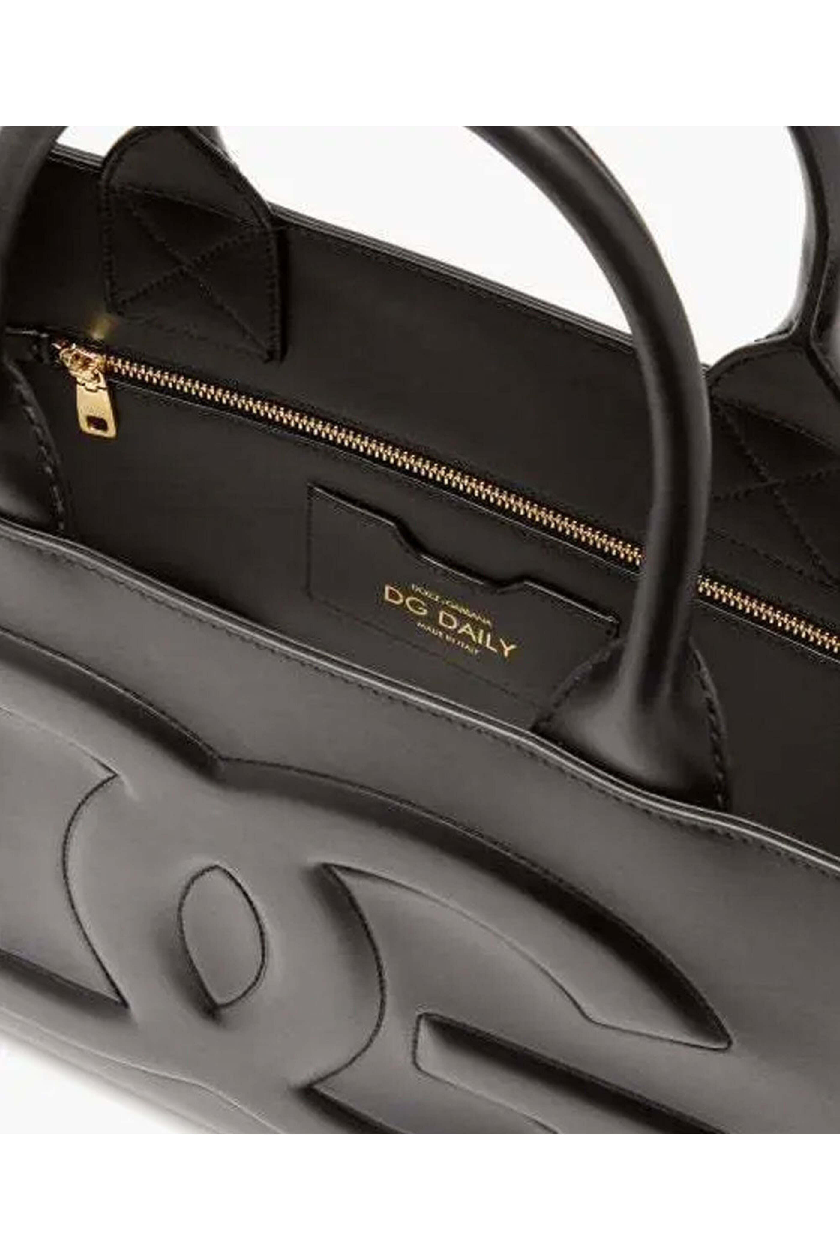 Dolce & Gabbana - Medium Beatrice DG Embossed Logo Tote in Black