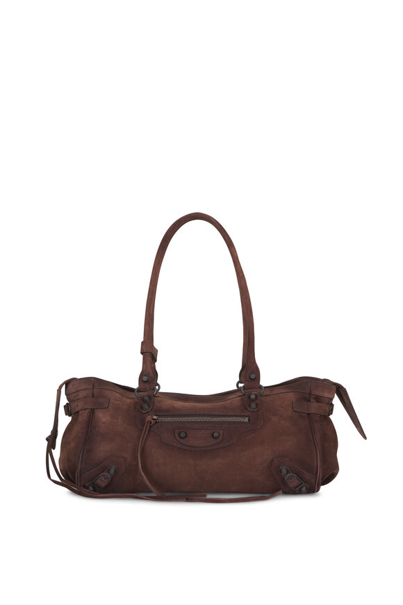 Balenciaga East/West Le City Light Espresso Suede Bag - view 1