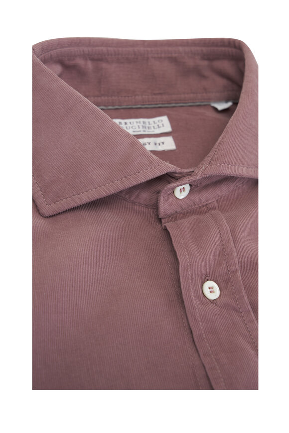 Brunello Cucinelli - Light Red Cotton Corduroy Sport Shirt