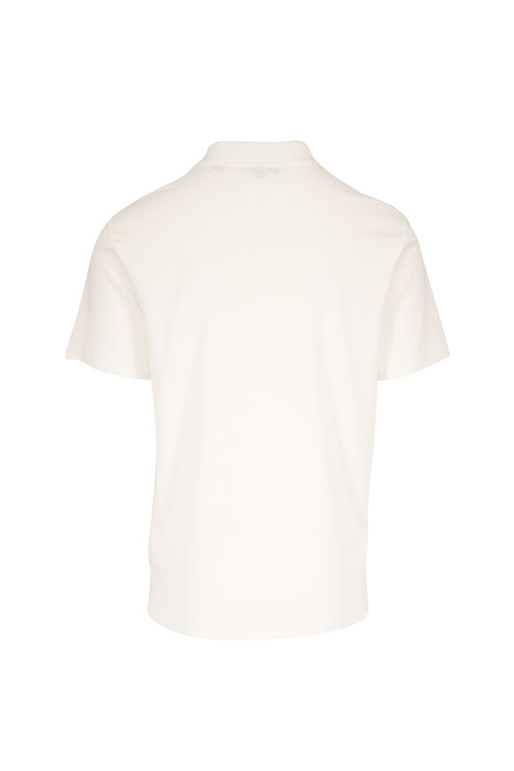 Vince Off White Mesh Knit Snap Polo - view 3