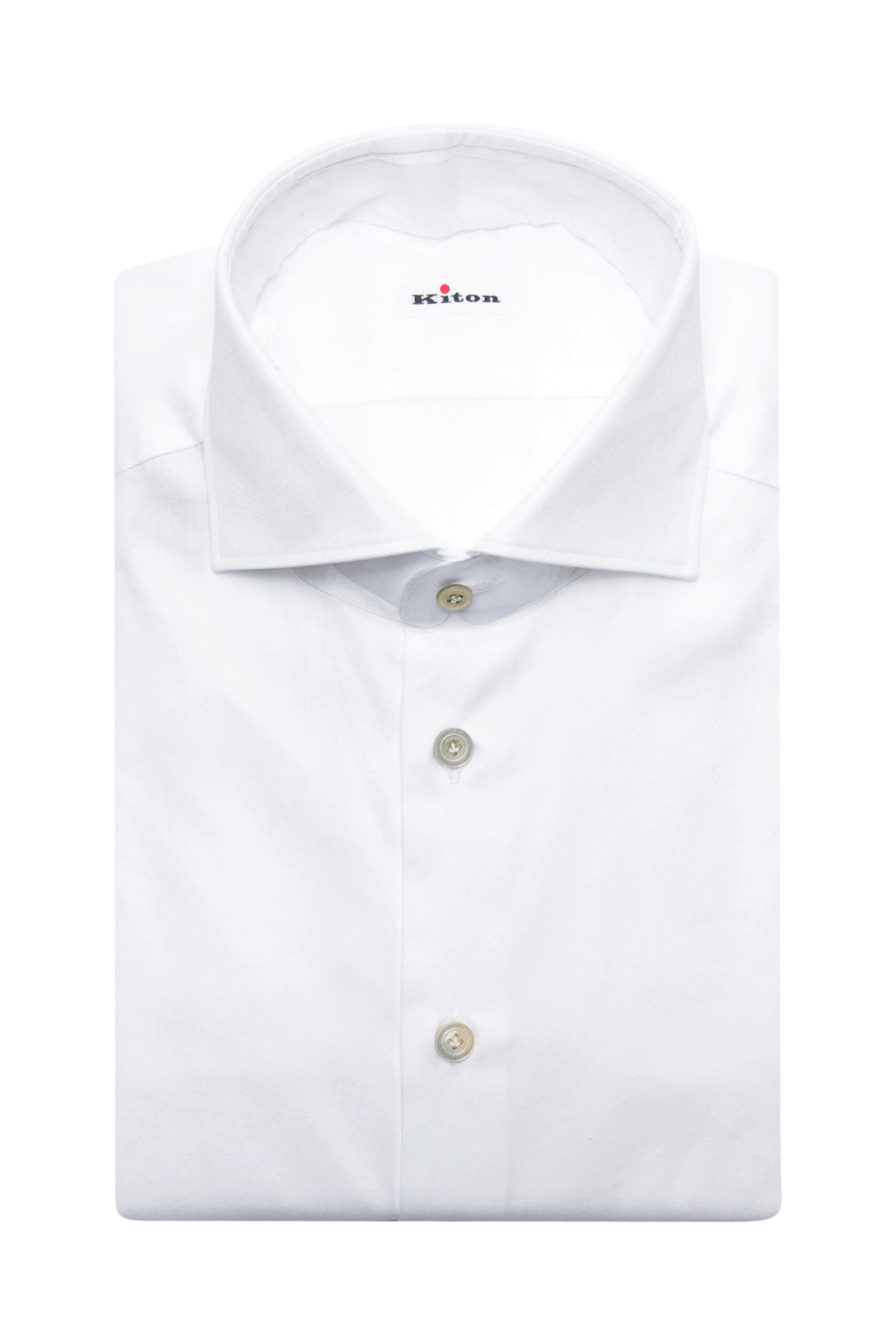 Kiton - White Basic Twill Dress Shirt