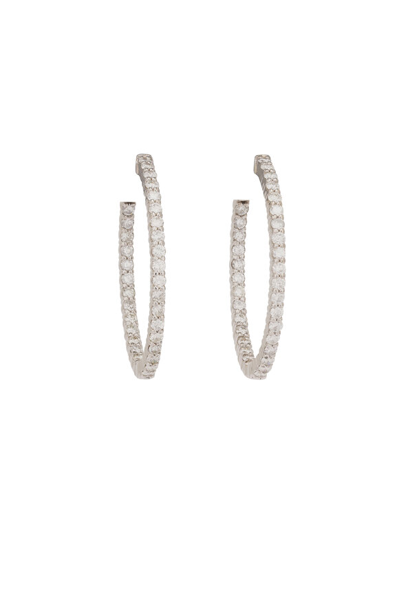 Lowy & Co 18k White Gold Diamond Hoop