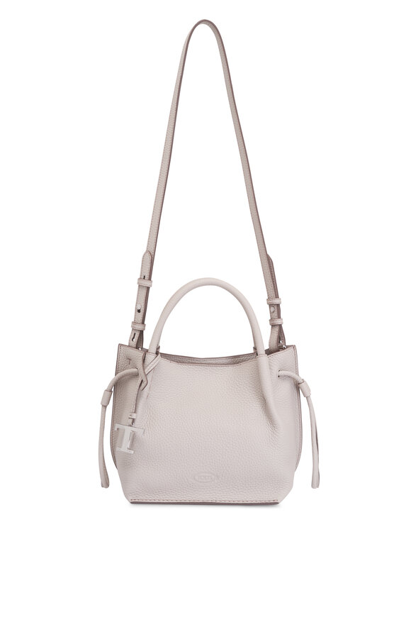 Tod's Gray Grained Leather Top Handle Bag