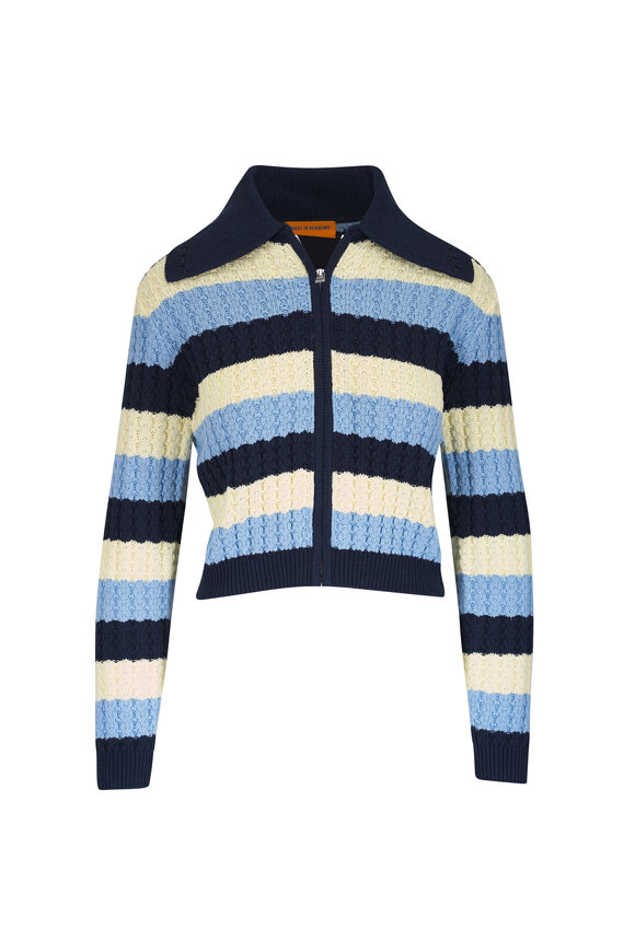 Guest in Residence Kirby Midco Stripe Silk & Cotton Jacket
