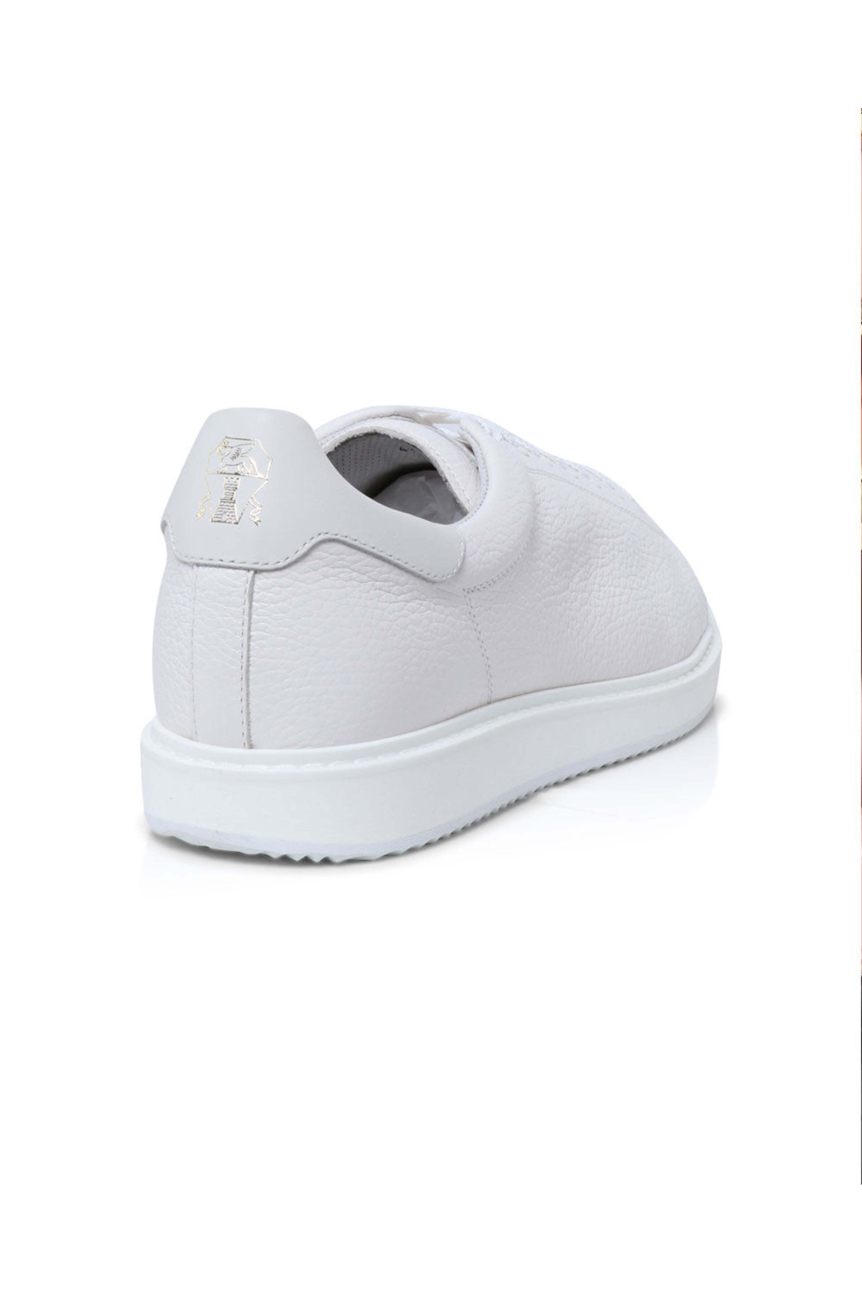 Brunello Cucinelli - Grained Calfskin Sneakers in White