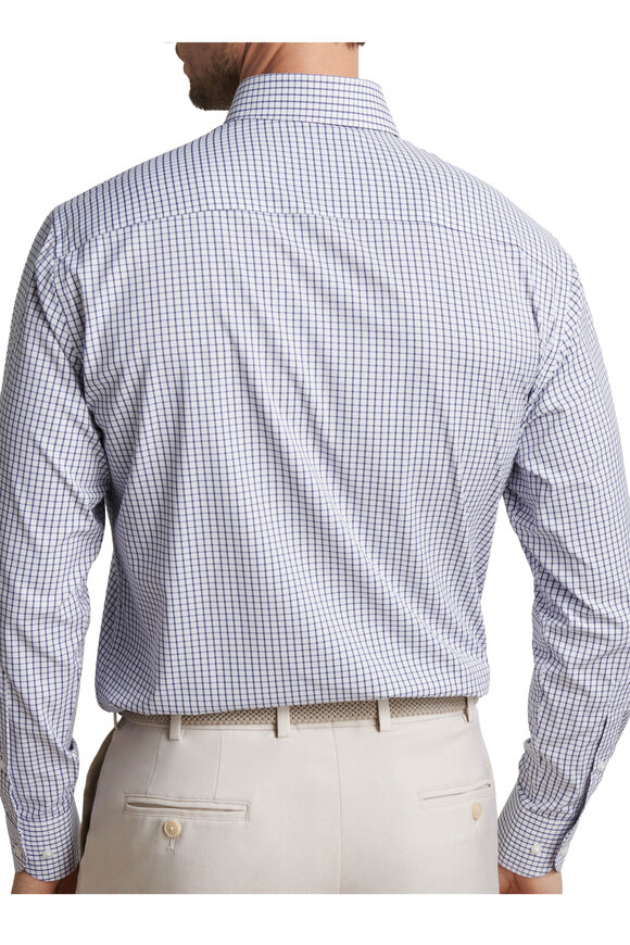 Peter Millar Hanford Navy Plaid Twill Sport Shirt - view 4