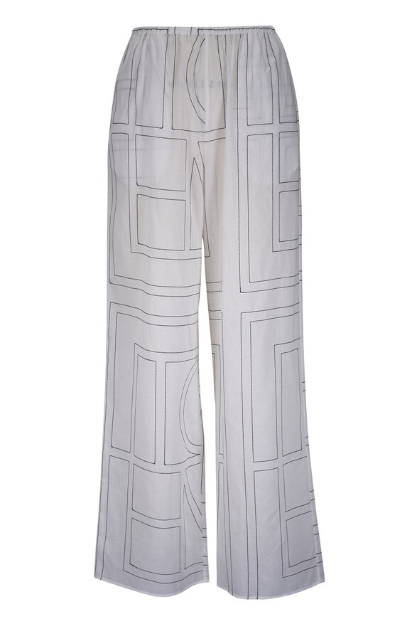 Totême White & Black Monogram PJ Pant - view 1