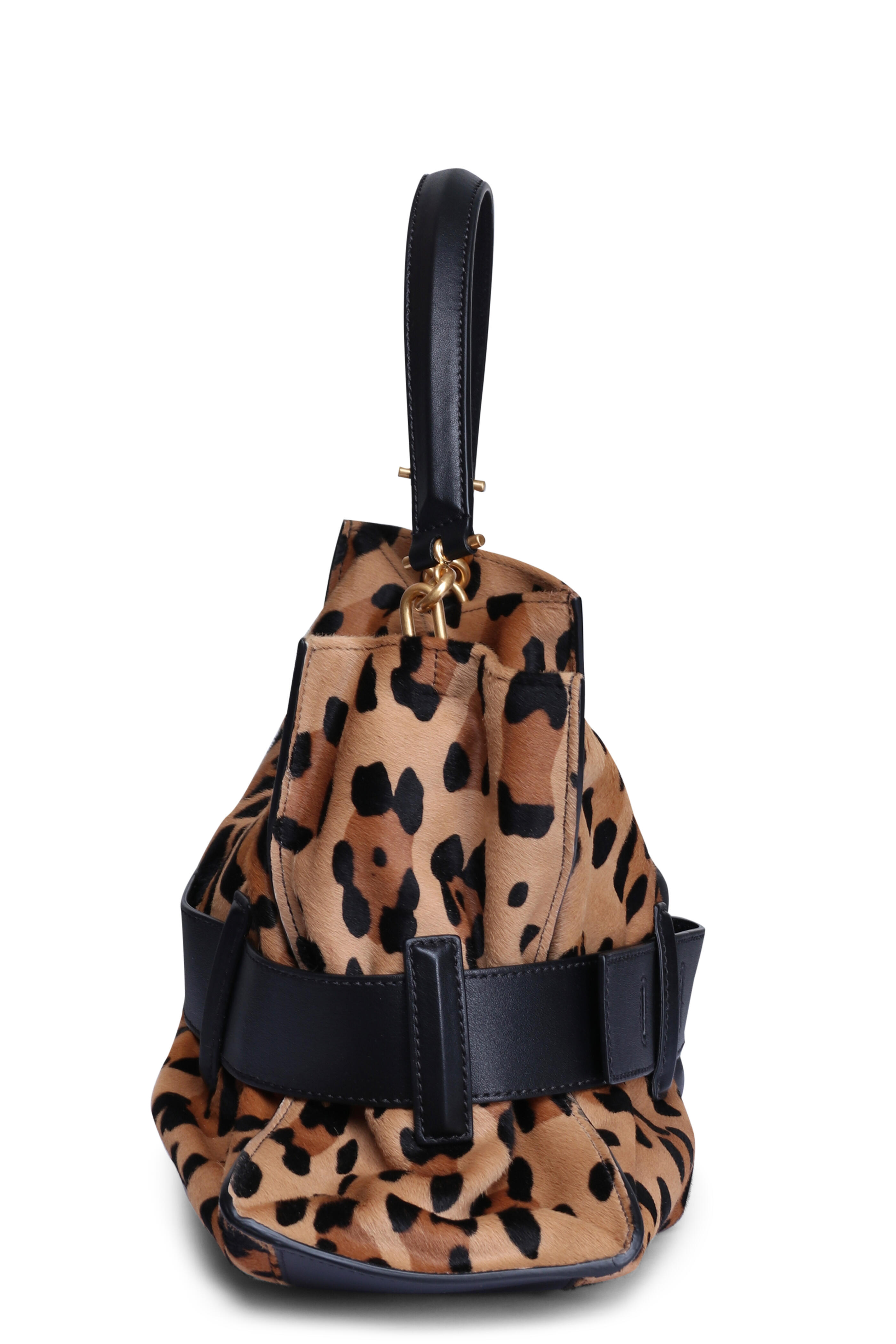 Balmain - Medium Anthem Buckle Shoulder Bag in Leopard