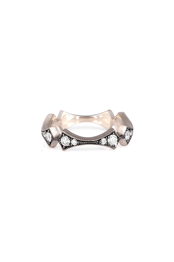 Sylva & Cie White Gold Diamond Kite Band - view 1