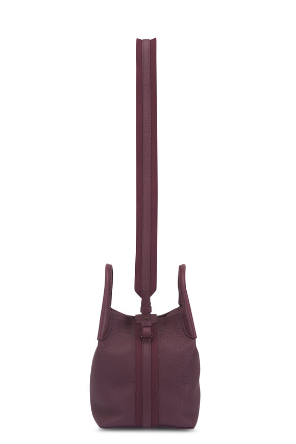 Loro Piana Small Bale Purple Leather Bucket Bag - view 3