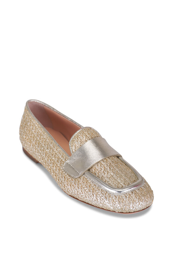 AGL Sheryl Platinum Raffia & Leather Moccasin