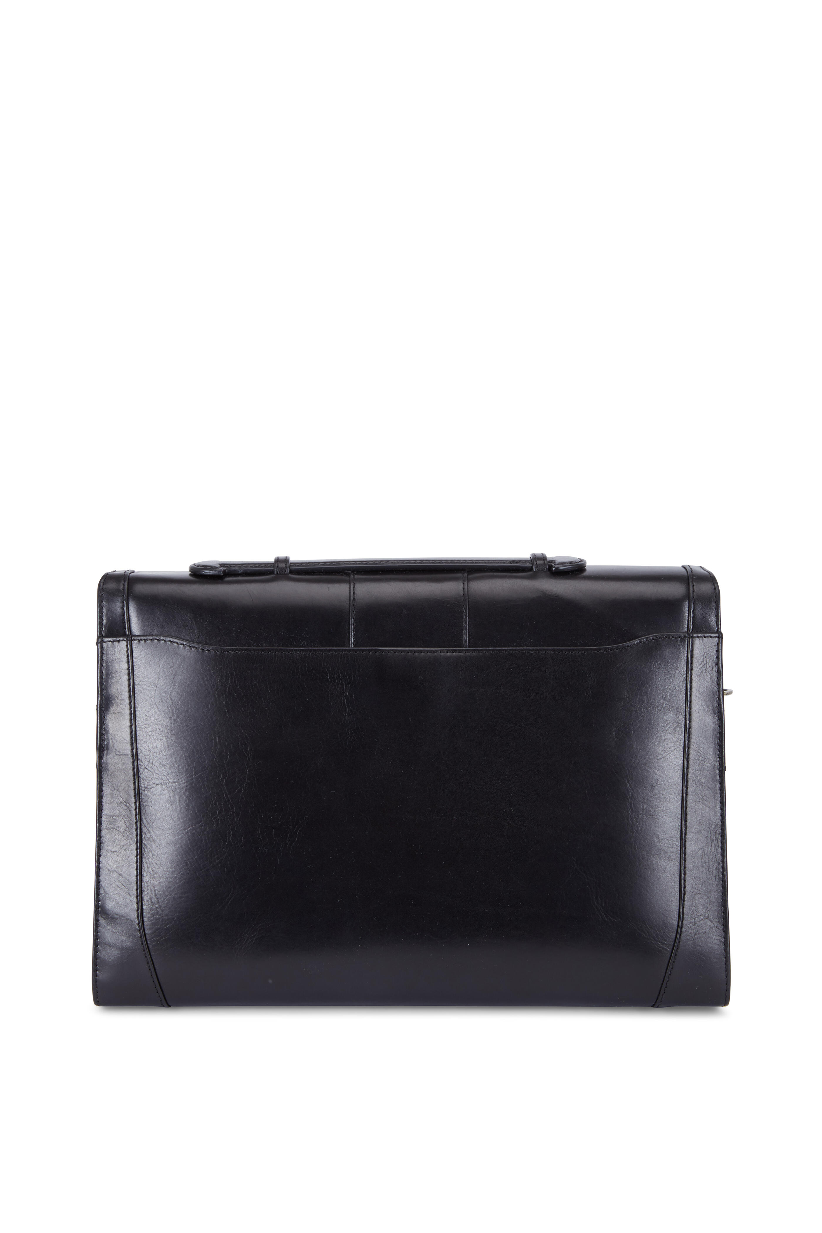 Bosca - Flapover Black Old Leather Briefcase